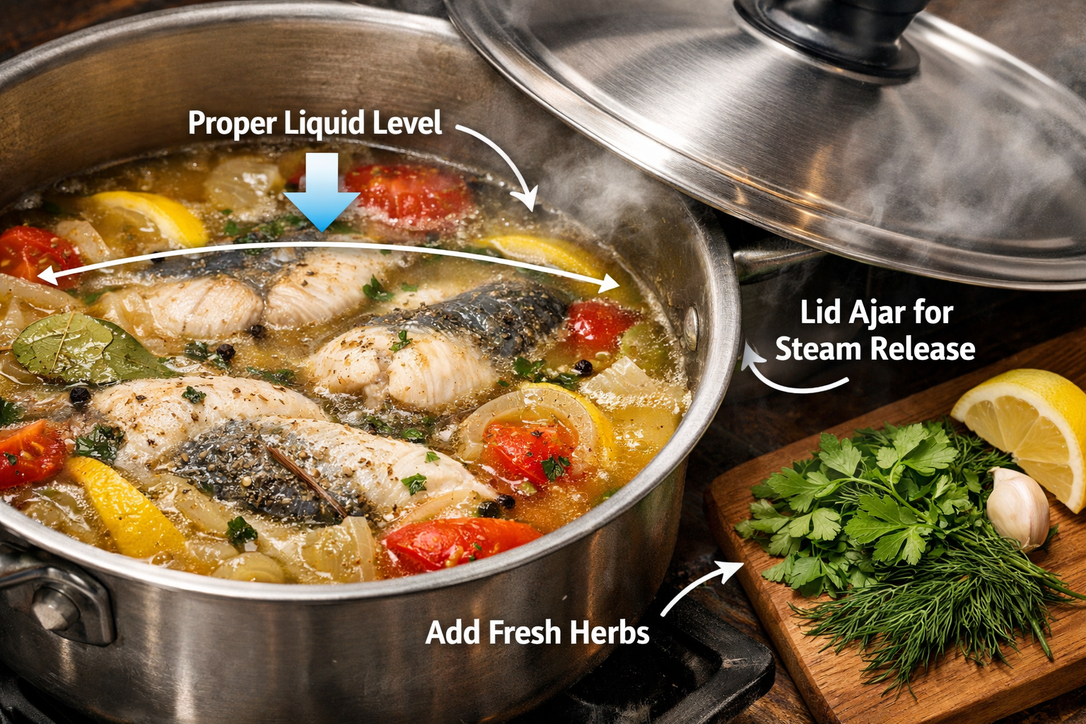 Buğulama için hazırlanmış taze otlar ve sebzeler