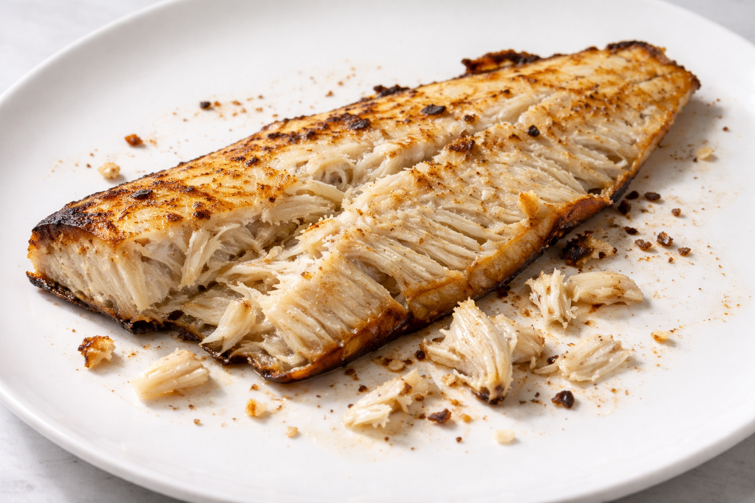 Fazla pişmiş ve doğru pişmiş balık filetosu karşılaştırması