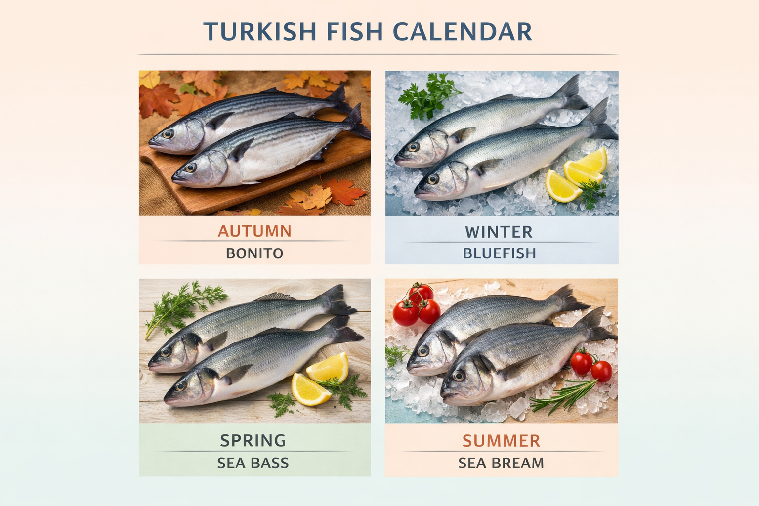 Farklı mevsimlerde avlanan Ege balıkları